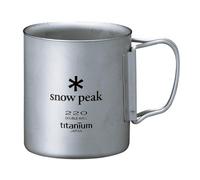 Snow Peak Titanium Double Wall 220 Cup, Grey, 220ml Ultralight Japanese Titanium Mug for Camping & Outdoors