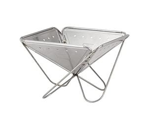 Snow Peak Pack & Carry Fireplace, Large, Stainless Steel portable firepit, collapsable and foldable for camping and outdoor cooking