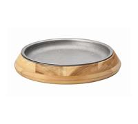 Snow Peak Party Plate, Wood & Stainless Steel, 375mm, Nesting Serving Dishes with deep Woden Plate, mesh and Solid Steel Dish, for Camping and Outdoor Dining