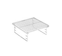 Snow Peak Stainless Steel Fireplace Grill Bridge, Small, to fit Snow Peak Small Pack & Carry Fireplace, adjustable height and foldable for Camping Outdoor Cooking