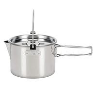 Snow Peak Stainless Steel Kettle, Silver, 0.9 Litre, 2 Cup Capacity, Lightweight Collapsible Stove top Kettle for Camping & Outdoors