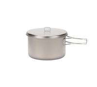 Snow Peak Titanium Cook & Save, Grey, 2 litres, ultralightweight cooking pot with titanium lid, for camping & outdoors, with additional plastic lid for storage and mesh carry sack