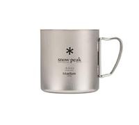 Snow Peak Titanium Double Wall 450ml Mug, Grey, Lightweight durable insulated mug for home, camping & outdoors