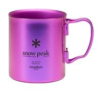 Snow Peak Titanium Double Walled Mug 450ml, Purple, Ultralight Japanese Titanium Mug for Camping & Outdoors