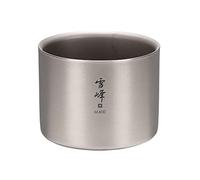 Snow Peak Titanium Double Wall Stacking Mug M400, Grey, Ultralight Japanese Titanium Mug for Camping & Outdoors, D 3.7" H 2.9"