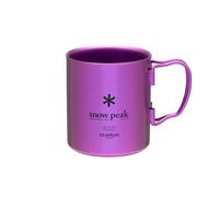 Snow Peak Titanium Double Walled Mug 450ml, Purple, Ultralight Japanese Titanium Mug for Camping & Outdoors