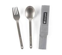 Snow Peak | Titanium Fork & Spoon Set | Titanium Cutlery | Grey One Size