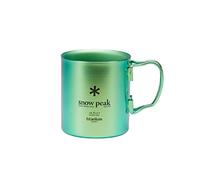 SNOW PEAK Titanium Single Wall 450 Mug, Green, Lightweight durable mug for home, camping & outdoors