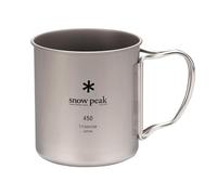 Snow Peak Titanium Single Walled Mug 450, Grey, 450ml ultralightweight Durable Cup for Camping, Backpacking & Outdoors, with collapsable Handles