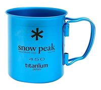 Snow Peak Titanium Ti-Single Wall 450ml Cup/Mug, for Camping/Backpacking, Blue