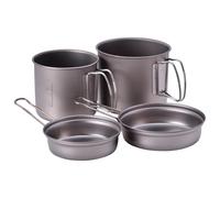 Snow Peak Titanium Trek Combo Cookware Set, Japanese Titanium, Ultralight and Compact for Camping, Made in Japan, Lifetime Product Guarantee, One Size, Model: SCS-010T