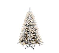 Shatchi 6Ft Pre-Lit Yukon Snow Pine Christmas Tree with 160 Warm White LEDs, 550 tips Shatchi White 6ft