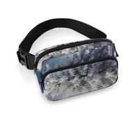 Snow Pine Tree Christmas Fanny Pack Waterproof External Pocket Portable Waist Pack Outdoor Adjustable Strap Lightweight Waist Bag for Workout Traveling Casual Running Hiking Cycling