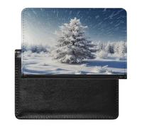 Snow Pine Tree Christmas Passport Holder Passport Wallet Document Organizer Protector PU Leather Card Slot Travel Accessories