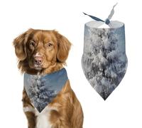 Snow Pine Tree Christmas Pet Scarf Adjustable Pet Accessories Triangular Scarf Washable Floral Print Puppy Bib Bandana Stylish Comfortable Cat Scarves for Holiday Scarfs
