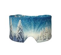 Snow Pine Tree Christmas Print Sleep Eye and Ear Muffs Mask - Soft & Breathable, Ideal for Travel, Meditation, and Nighttime Use