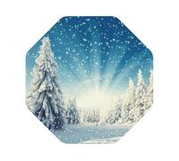 Snow Pine Tree Christmasprint Leather Coasters Set,Suitable For Restaurants, Kitchens, Offices And So On Set Of 6