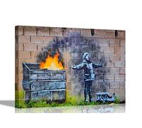 Snow Polution by Banksy Blue Canvas Prints Funny Wall Art Pictures Home Office Decoration Graffit Artwork 60 x 40cm (24 x 16 inches) A2