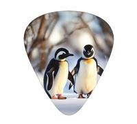 Snow Printed Young Penguins, 12 Pieces Guitar Cubes for Guitar and Ukulele, Unique Guitar Gift