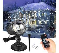 Snow Projector Outdoor Christmas Projector Lights with Remote Control and Timer, IP65 Waterproof LED Snowflake Projector for Xmas Garden Holiday House Show Home Party Wedding Decorations