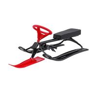 Snow Racer Sled, Ski Sled Slider Board, Snow Sled for Kids, Ski Slider with Steering Wheel, Twin Brakes, Steel Frame for Teens, Kids Age 3 and Up, Adults up to 220LBS