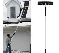 Snow Roof Rake with Wheels, Telescoping Handle 6.3-21FT, Shingle-Safe Roller Shovel for Ice Dam Removal, Efficient Snow Removal for House, RV, Truck & Garage Roofs