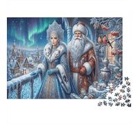 Snow Royal Couple Classic 1000 Pc Rigid Cardboard Jigsaw Aurora Borealis Seniors Rainy Day Fun Must-Have for Puzzle Lovers 70x50cm/1000pcs