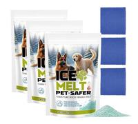 Snow Salt Ice Melt, 100g Driveway Salt Ice Melt with Towel, Pet-Friendly Icing Melter for Driveway, Concrete, Sidewalk, and Outdoor Spaces (3)