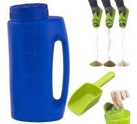Snow Salt Spreader, 2L Handheld Salt and Seed Spreader, Ice Melt Spreader with Scoop,Ice Melt Shaker Dispenser with Capacity Scale,Adjustable Opening Sizes for Fertilizer