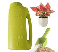 Snow Salt Spreader - ABS 28x13cm | 2L Handheld Fertilizer and Ice Salt Shaker, Adjustable Opening with Scoop | Deicer, Earth Food, Garden Lawn Snow Removal, Outdoor Manual Use