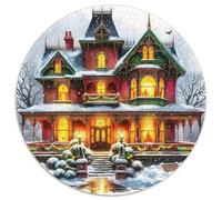 Snow Scene Castle 1000 Piece Jigsaw Puzzle for Adults Cottage Church & Christmas Tree Brainteasing Jigsaws Challenge Games Creativity & Gift Giving 1000pcs (67.5x67.5cm)