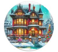 Snow Scene Castle 1000 Piece Jigsaw Puzzle for Kids And Adults Cottage Church & Christmas Tree Challenging Puzzles Educational Games Creativity & Gift Giving 1000pcs (67.5x67.5cm)