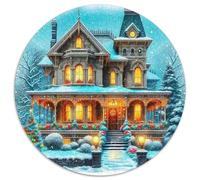 Snow Scene Castle 1000 Piece Jigsaw Puzzle for Kids And Adults Cottage Church & Christmas Tree Colourful Jigsaws Challenge Games Creativity & Gift Giving 1000pcs (67.5x67.5cm)