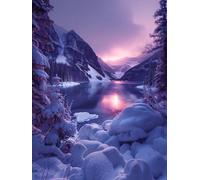 Snow Scene Diamond Art Kits Adults, Tree Diamond Painting, Crystal Art Kits for Adults, DIY Round Full Drill Embroidery Cross Stitch Canvas Painting Crafts Pictures, Home Wall Decor, 40x50cm N-2210