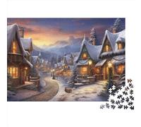Snow Scene Jigsaw Puzzle - 1000 Piece Winter Themes Relaxing Brain Teaser & Home Décor Challenge (Family Fun, 12+)