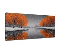 Snow Scene Paint by Numbers Tree Paint by Numbers for Children 6-12, DIY Painting Kits for Adults, Acrylic Pigment Painting with Paintbrushes for Women Gifts Decor 100x200cm, Without Frame Y3-602