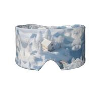 Snow Scenery Print Sleep Eye Mask with Earmuffs - Block Out Light Contoured Night Blindfold Eye Sleeping Mask with Ear Cover for Men Women Side Sleeper Night Gift
