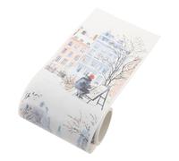 Snow Scenery Washi Tape, Twilight Architecture Decorative Journal Craft | Seamless Splicing, 200x8x0.01cm Roll, Writable Surface, Repositionable Design, Leaves No Sticky Residue for Creative Projects