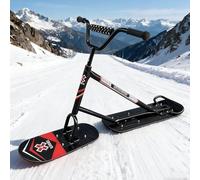 Snow Scooter for Beginners - Ergonomic Grip & Stable Dual Ski Design for Easy Learning, 360° Rotating Rear Skis for Agile Control on Snow, Reinforced Frame Supports Teens & Adults (220 lbs)