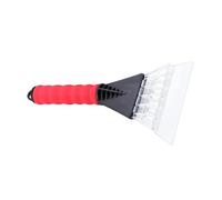 Snow Scraper for Car with Rubber Sleeve, Windshield Ice Cleaner | Plastic and Rubber Construction, Red Non-Slip Grip, Wet or Dry Use, for Windows, Headlights, Garages and Driveways