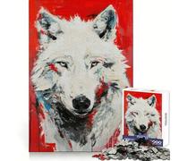 Snow Shadow Wolf Jigsaw Puzzles 1000 Pieces for Teenagers Logic Game Warm Time Precise Cut Art Collection Piece (38x52cm)