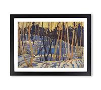 Snow Shadows By Tom Thomson Classic Painting Framed Print | A2 Black Framed Wall Art | Ready to Hang | Classic Landscape Picture | Living Room Bedroom Lounge Office