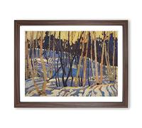 Snow Shadows By Tom Thomson Classic Painting Framed Print | A2 Walnut Framed Wall Art | Ready to Hang | Classic Landscape Picture | Living Room Bedroom Lounge Office