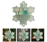 Snow-shaped sea glass friendship decoration, friendship gifts for friends, family, lovers, Christmas tree snowflake ornaments hanging ornaments thank souvenirs gifts sentimental love pendants (2D/3D)