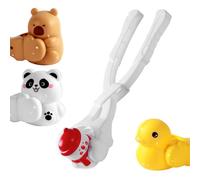 Snow Shapes - Cartoon Capybara Snowman Fun Game, Portable Snowball Maker Toy, PP Clip Shape with 4 Replaceable Heads, Winter Outdoor Activity Toys for Home Party Christmas Favors School Game
