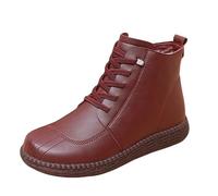 Snow Shoes for Women Ladies Black Boots Women's High Performance Warm Booties Soft Comfortable Can Adapt to The Cold Harsh Environment Warm Womens Booties (Red, 4)