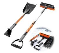 Snow Shovel ＆ Brush Kit, 5 In 1 Heavy Duty Foldable Snow Shovel for Car, Winter Cars Ice Scraper and Snow Brush Kits, Portable Emergency Snow Removal Tool for Vehicle Windshield, Windows, Garden