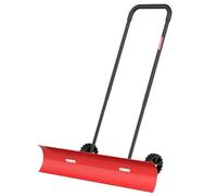 Snow Shovel for Driveway, Brewin SnowPro Bi-Direction Heavy Duty Snow Pusher with Wheels and Angled Blade for Efficient Snow Removal Back Saver Snow Plow for Doorway Sidewalk Deck