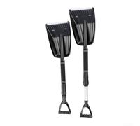 Snow Shovel for Driveways and Sidewalks, Lightweight ABS and Aluminium Alloy Construction with Adjustable Handle, Easy Assembly, Perfect for Gardens, Garages(Black)