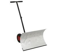 Snow Shovel Galvanised Metal 74x46cm Wheeled 25cm Air Wheels Adjustable 103cm HD